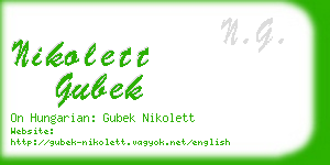 nikolett gubek business card